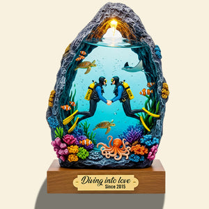 Scuba Diving Couple Acrylic Plaque Personalized Gifts For Couple 02NADT020625-Homacus