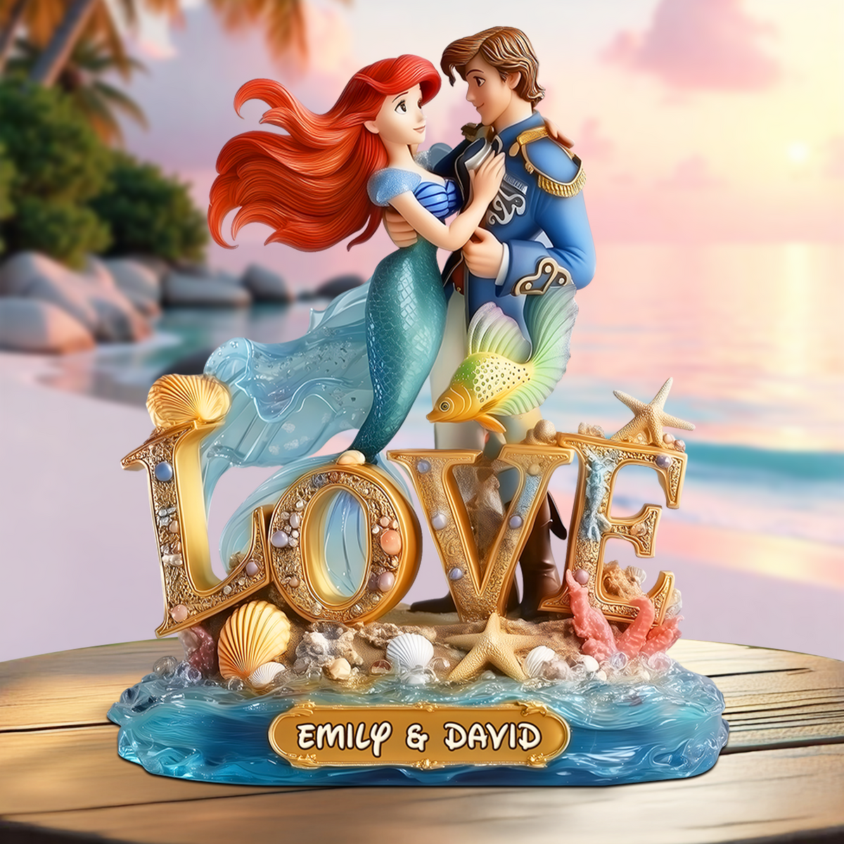 Undersea Couple Plaque - Personalized Gifts For Couple 01tgpu070525-Homacus