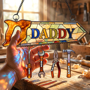 Daddy's Tool Kid Suncatcher Ornament - Personalized Gifts For Dad 03padh250426-Homacus