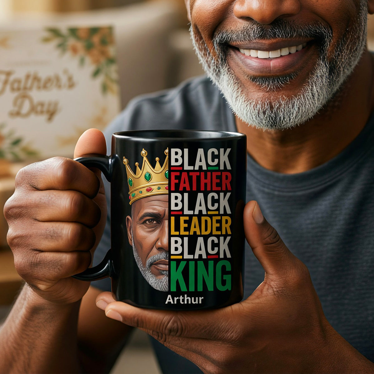Black Father Black King Coffee Mug - Personalized Gifts For Dads 03HUQN050526-Homacus