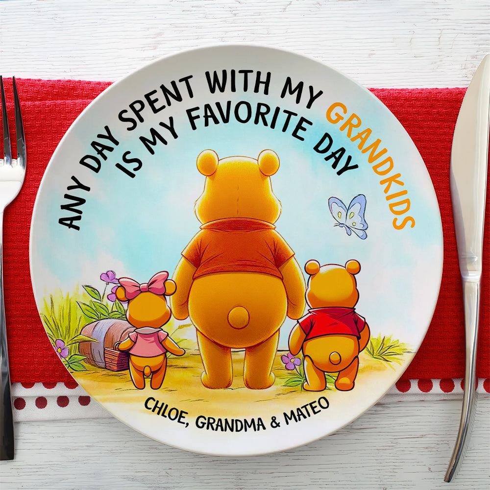 Personalized Gifts For Grandma Round Plate 01OHDT130325-Homacus