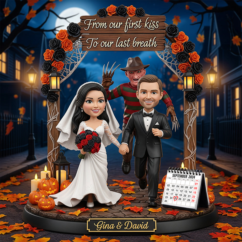 Custom Photo Plaque Personalized Funny Halloween Gifts For Newlywed Couple 03hytn140825-Homacus