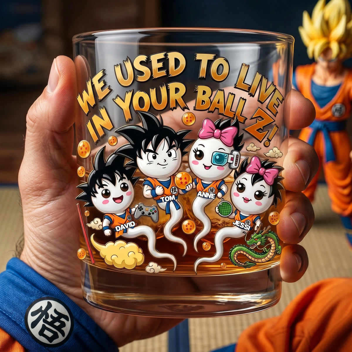 Power Sperm Squad Round Glass - Personalized Gifts For Dad 01TYLU220526-Homacus