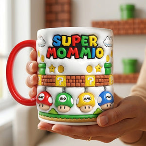 Retro Game Mom And Kids Coffee Accent Mug - Personalized Gifts For Mother's Day Coffee Mug 03NALU020426-Homacus