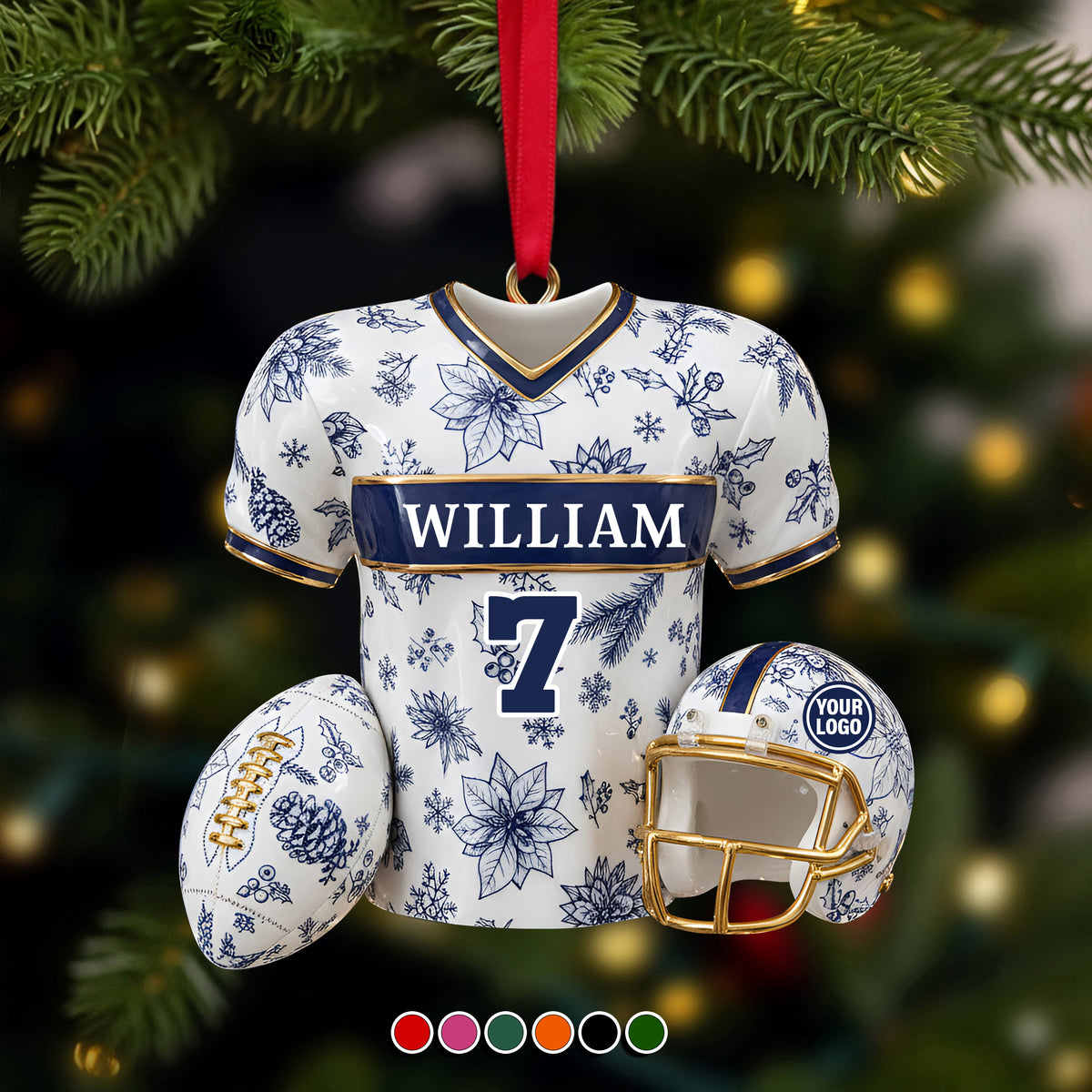 Personalized Christmas Holiday Sports Jersey Ornament 05PGLU021025-Homacus