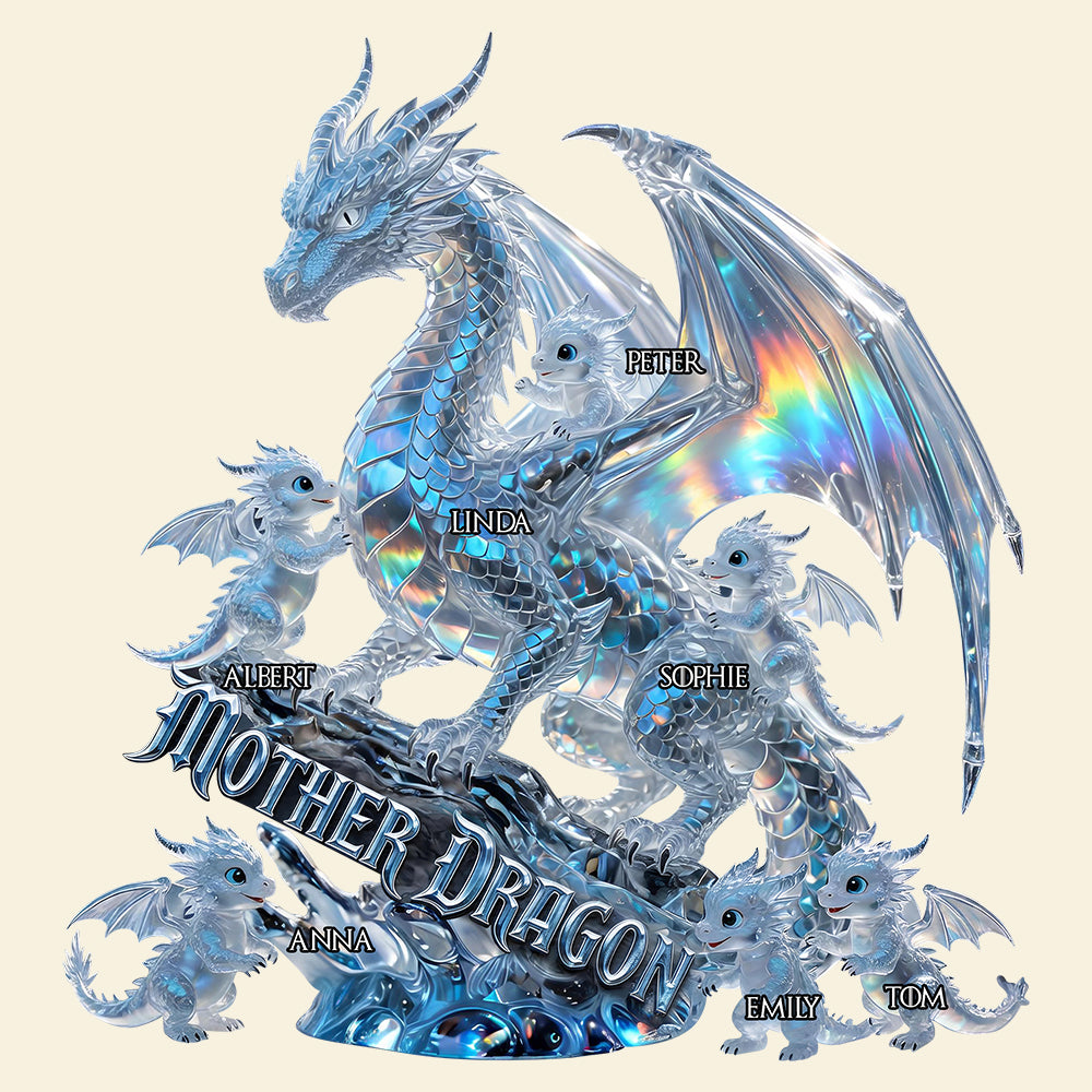 Magnificent Ice Dragon Mom Acrylic Plaque - Personalized Gifts For Mom 02QHDT200426-Homacus