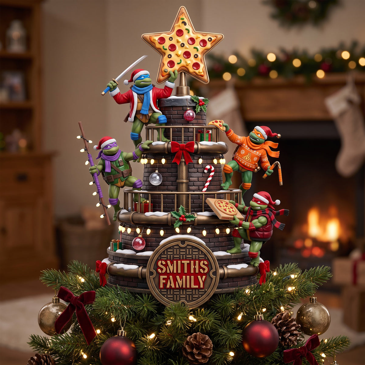 Pizza Star Acrylic Christmas Tree Topper - Personalized Gifts For Family 07HAQN190826-Homacus