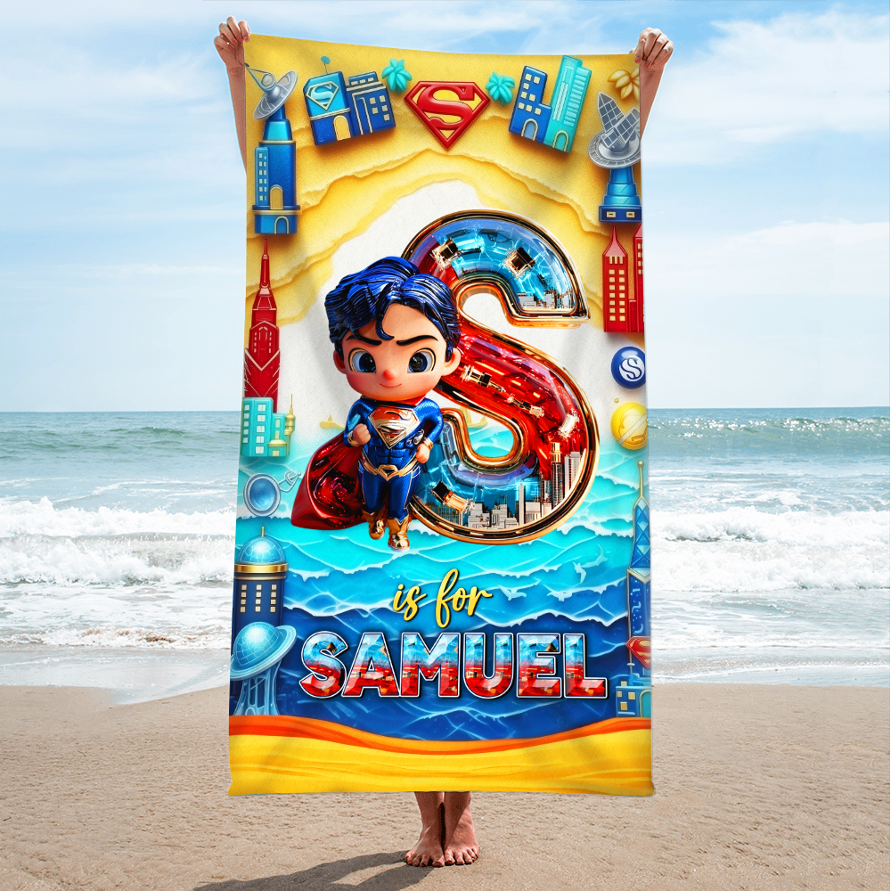 Personalized Gifts For Kids Beach Towel, Boy Style 05TGPU180725-Homacus