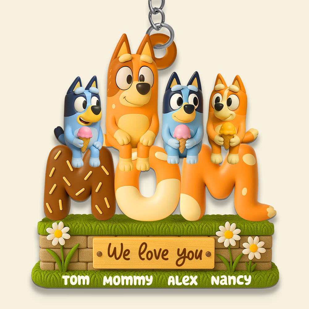 Dog Mom Keychain Personalized Gifts For Mom 02OHDT190425-Homacus