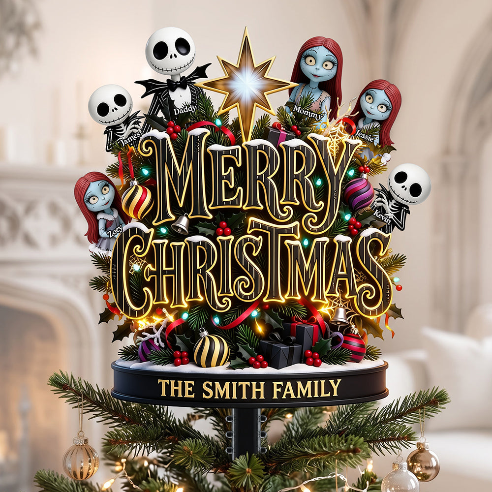 Spooky Family Tree Topper - Personalized Christmas Gifts For Family 03tota120926