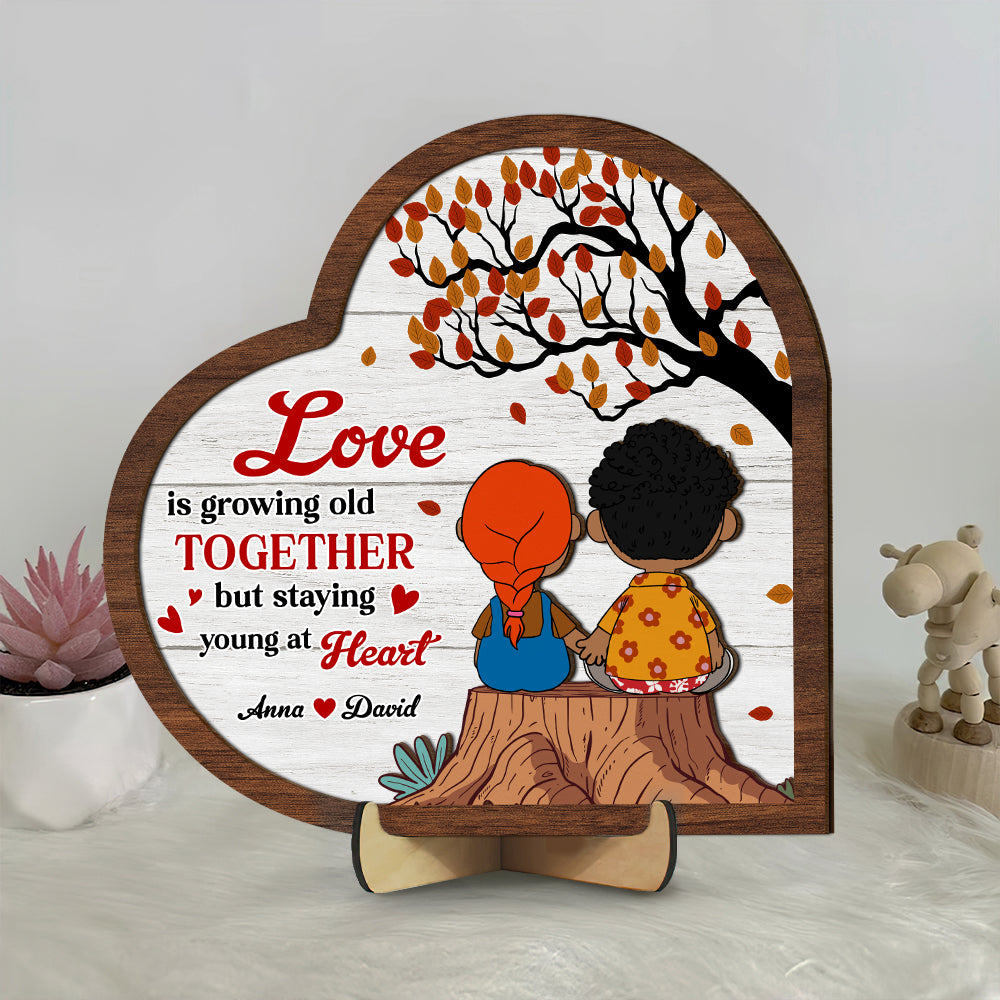 Personalized Gifts For Couple Wood Sign 05katn241224hg Love Is Growing Old Together-Homacus