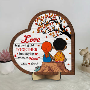 Personalized Gifts For Couple Wood Sign 05katn241224hg Love Is Growing Old Together-Homacus