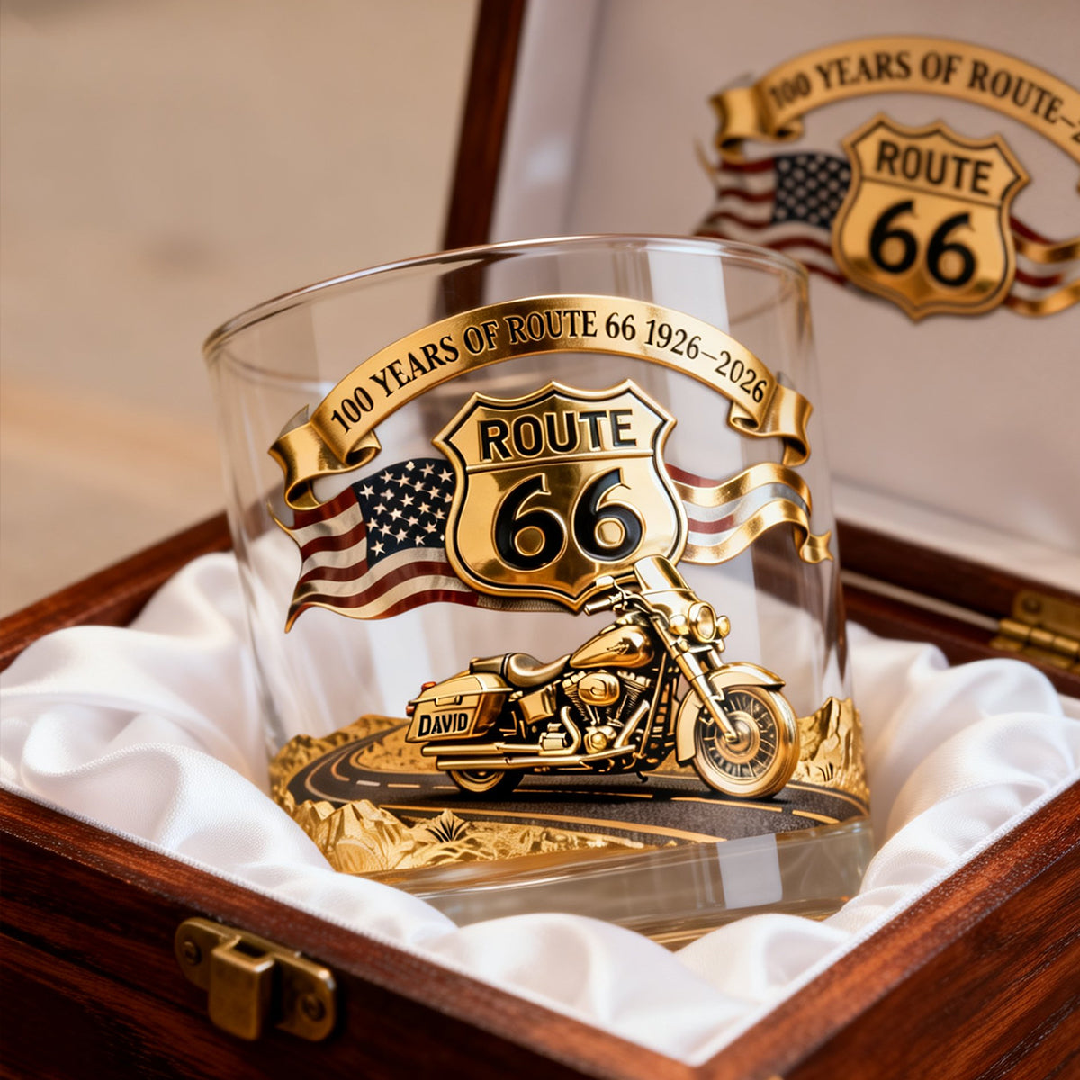 100 Years Of Route Personalized Gifts For Bikers 11oz Round Glass 03natn040226-Homacus