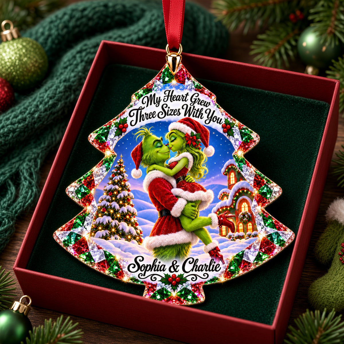 Romantic Couple Christmas Ornament - Personalized Gifts For Couple 01tylu101026-Homacus