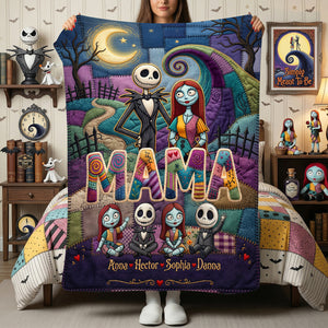 Mom and Kids Spooky Blanket - Personalized Gifts For Mother 04patn270326-Homacus