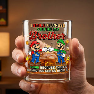 My Brother Best Brotherhood 11oz Round Glass - Personalized Gifts For Brother Glass 02NADH110626-Homacus
