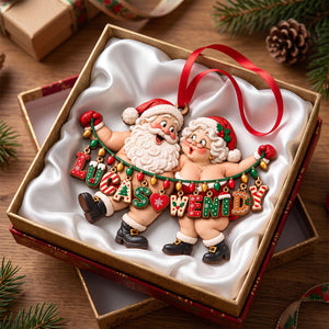 Name Art Fun Santa Couple Ornament - Personalized Christmas Gifts For Couples 02qhtn151026-Homacus