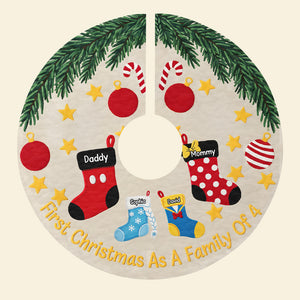 Holiday Stockings Quilted Tree Skirt - Personalized Gifts For Family 01naqn300825-Homacus