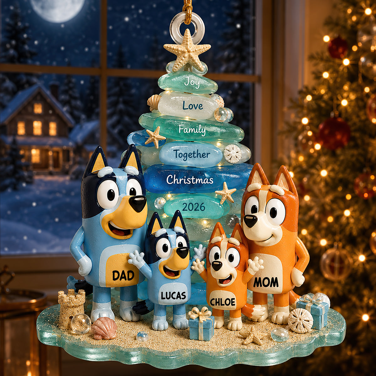 Puppy Family - Personalized Gifts For Christmas Ornament 01nadt010826-Homacus