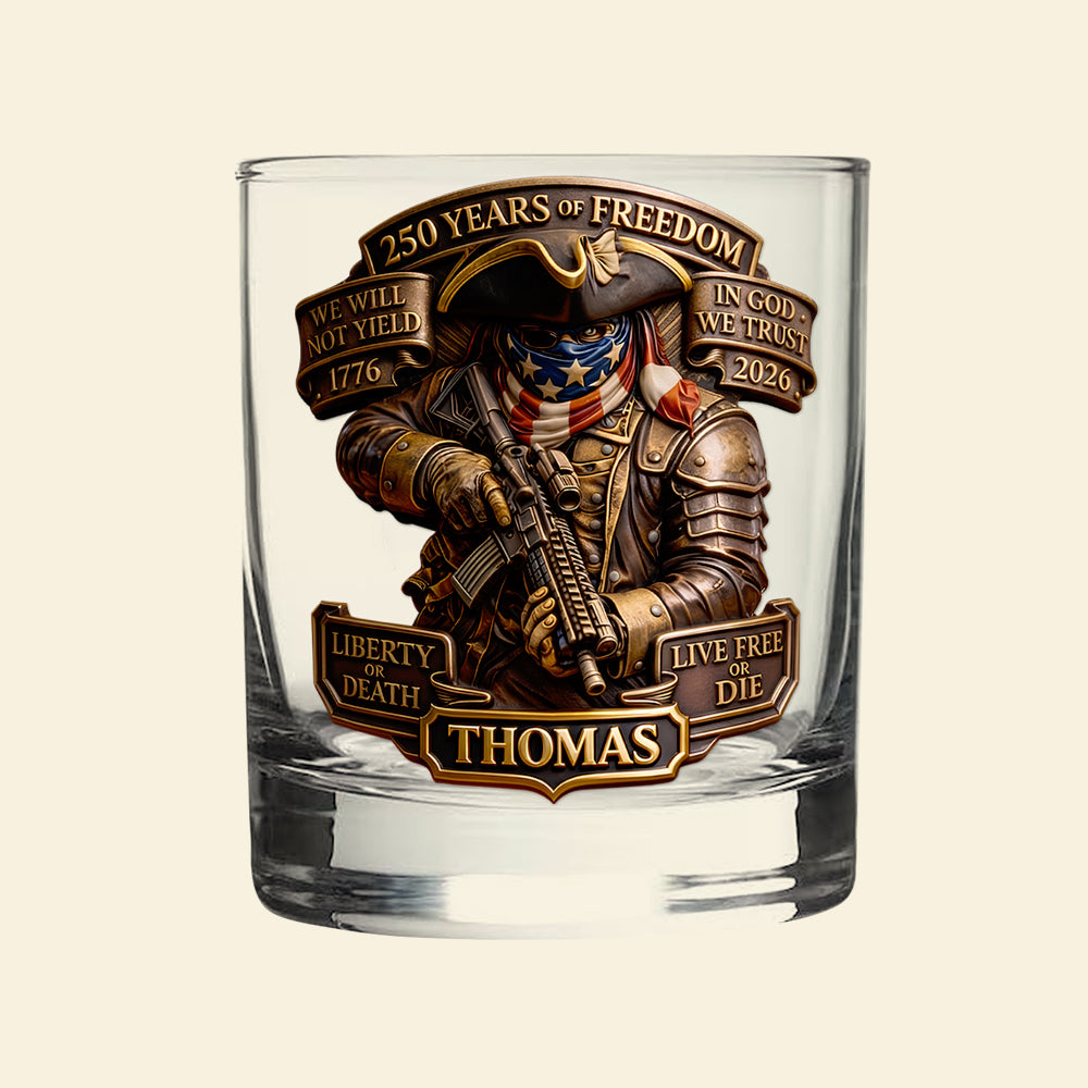 Live Free Tribute 250 Years Round Glass - Personalized Gift For Patriots 02TYDT030326-Homacus