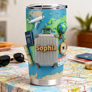 Adventure Awaits Travel Tumbler - Personalized Gift For Travel Lovers 05KILU060126-Homacus