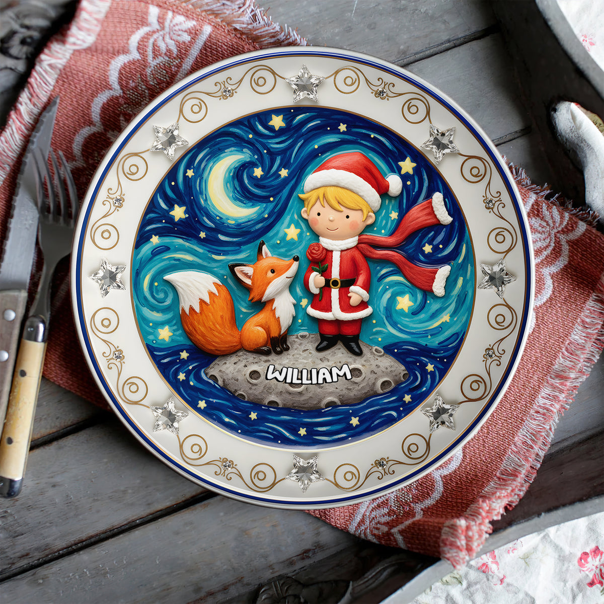 Cute Boy Ceramic Round Plate - Personalized Gifts 07palu011125-Homacus