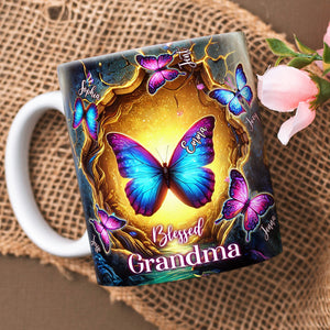 Butterfly Grandma Coffee Mug - Personalized Gift For Grandma 02OHLU280325-Homacus