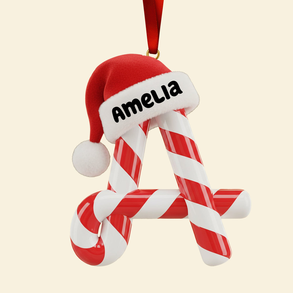 Candy Cane Alphabet Acrylic Ornament - Personalized Christmas Gifts 02hyqn301025-Homacus