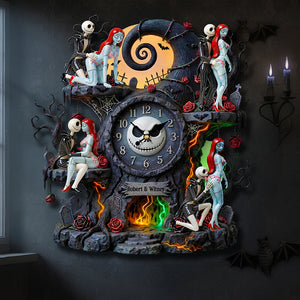 Naughty Couple Wall Clock - Personalized Gifts For Couple 1 Layer Acrylic Hanging Wall Clock 03TGDT271225-Homacus