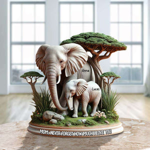 Personalized Gifts For Mom Acrylic Plaque, Elephant Mom 03qhtn010425-Homacus