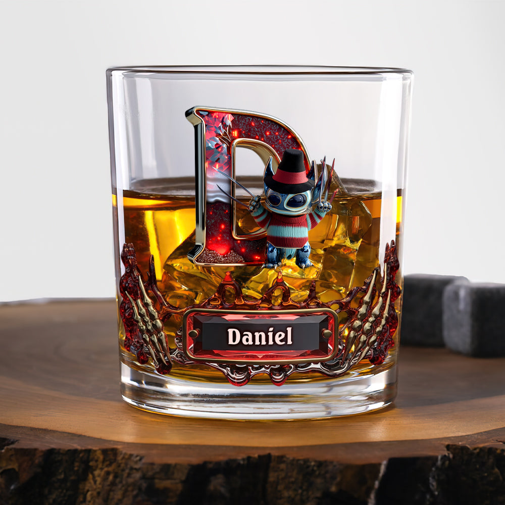 Cute Monster Letter Round Glass - Personalized Halloween Gifts For Horror Lovers 03tgqn250825-Homacus