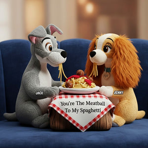 Cute Animated Dog Couple Personalized Gifts For Couple Shaped Pillow 01natn281125-Homacus