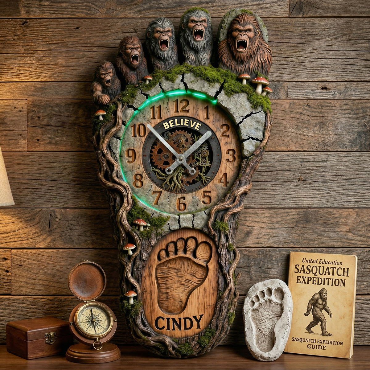 Bigfoot Hanging Wall Clock - Personalized Gifts 01hutn240326-Homacus