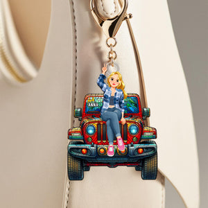 Personalized Gifts For Off-roaders Keychain 01tgtn070225pa Stained Glass Effect Car-Homacus