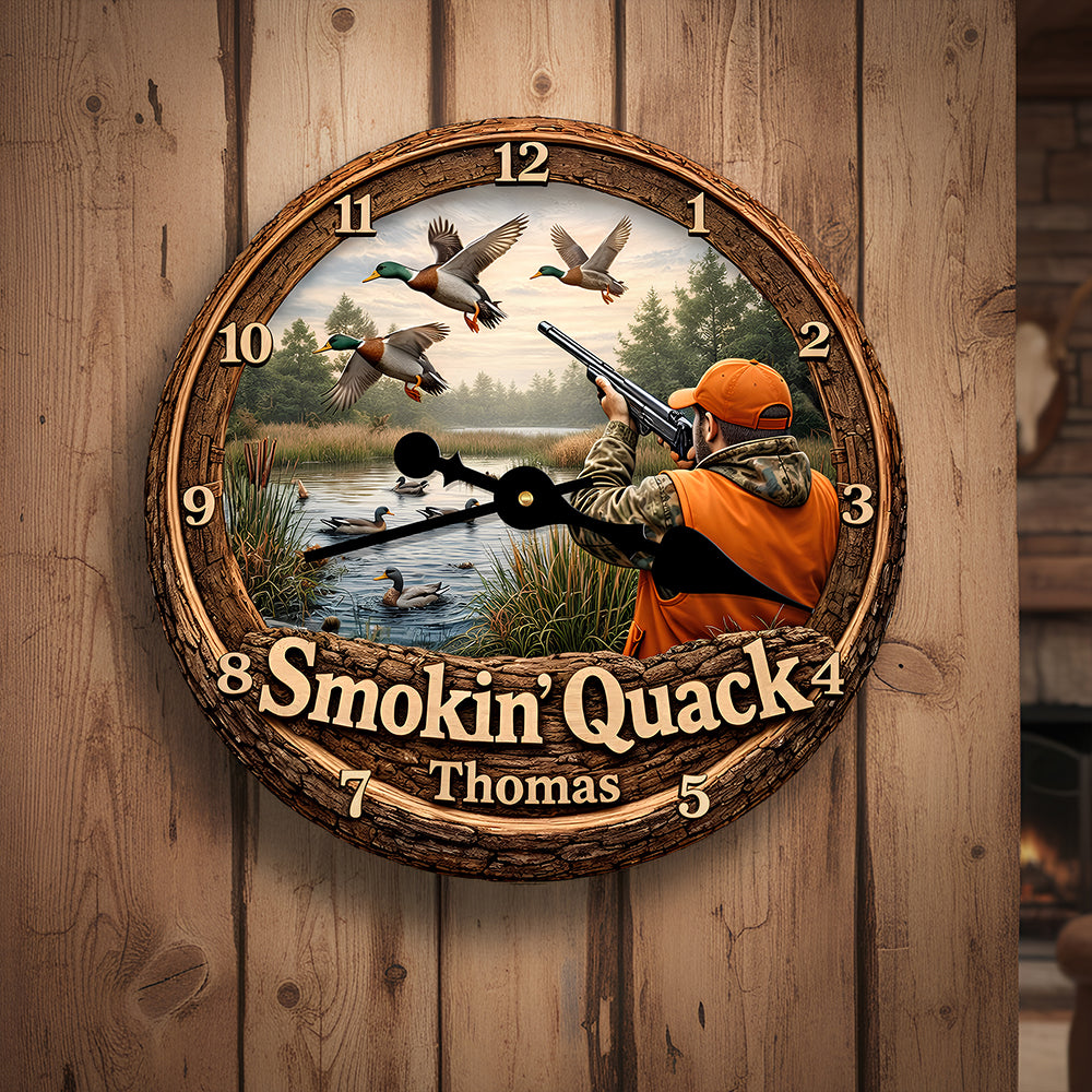 Duck Hunting Wall Clock Personalized Gifts For Hunters 01HUDT231225-Homacus
