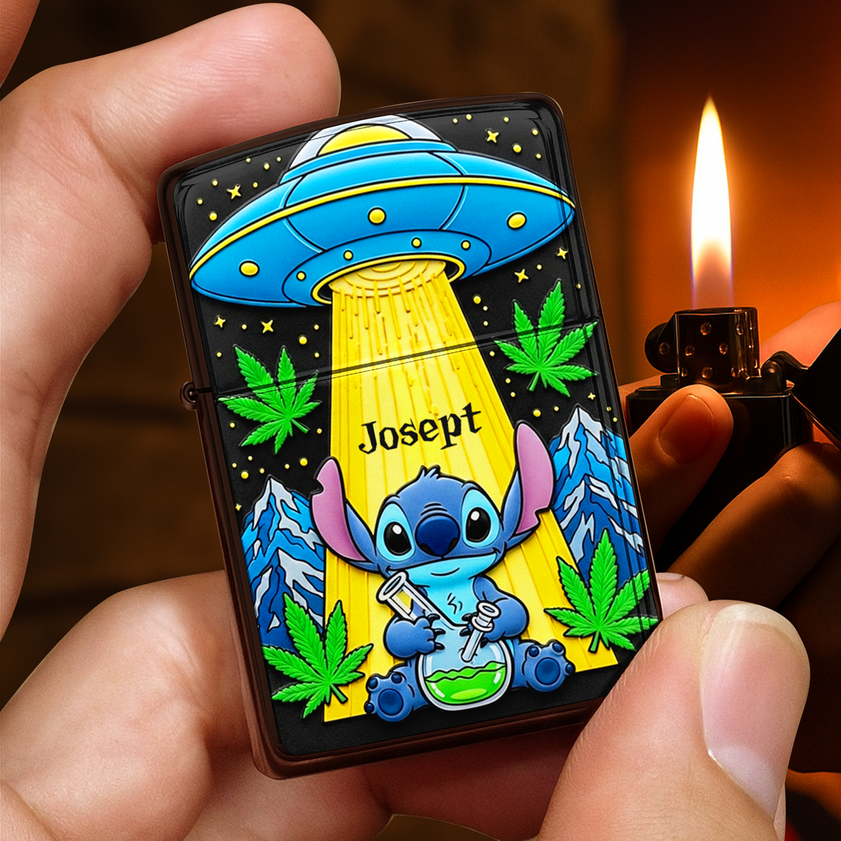 UFO and Alien Monster Lighter - Personalized Gifts For Stoners-Homacus