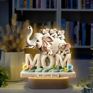 Personalized Christmas Gifts For Mom Elephant LED Light 01hutn170425-Homacus