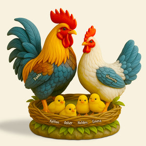 Chicken Family Acrylic Plaque Personalized Gifts For Dad 05XQDT030525-Homacus