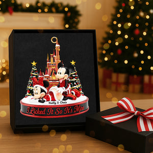 Personalized Gifts For Christmas, Cute Mischievous Couple Acrylic Ornament 03nata220925-Homacus