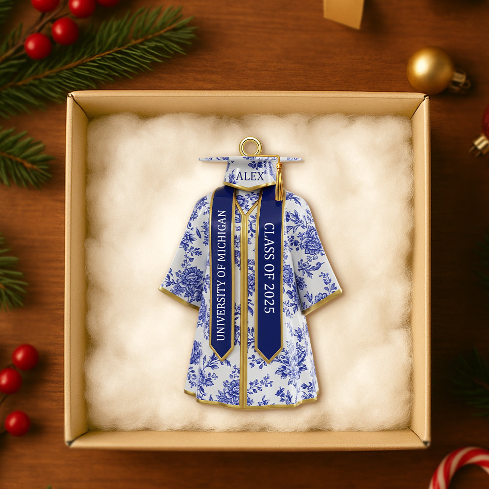 Personalized Gifts For Graduate Christmas Toile de Jouy Ornament 01pgtn050925 Graduation Gifts-Homacus
