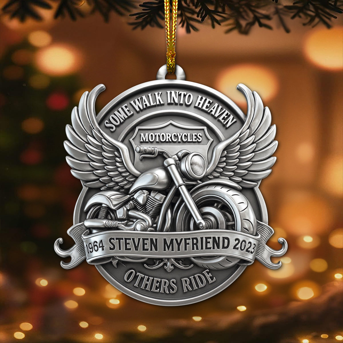 Some Walk Into Heaven Ornament - Personalized Heaven Gift For Motorcycles Lovers 03OHLU180825-Homacus