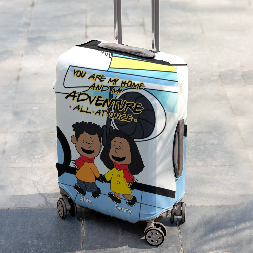 Personalized Gifts For Couple Luggage Cover Traveling Couple 05NAMH231124DA-Homacus