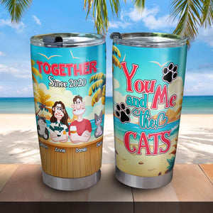 Personalized Gifts For Couples Tumbler Summer Couple & Fur Babies 03XQLU160125PA-Homacus