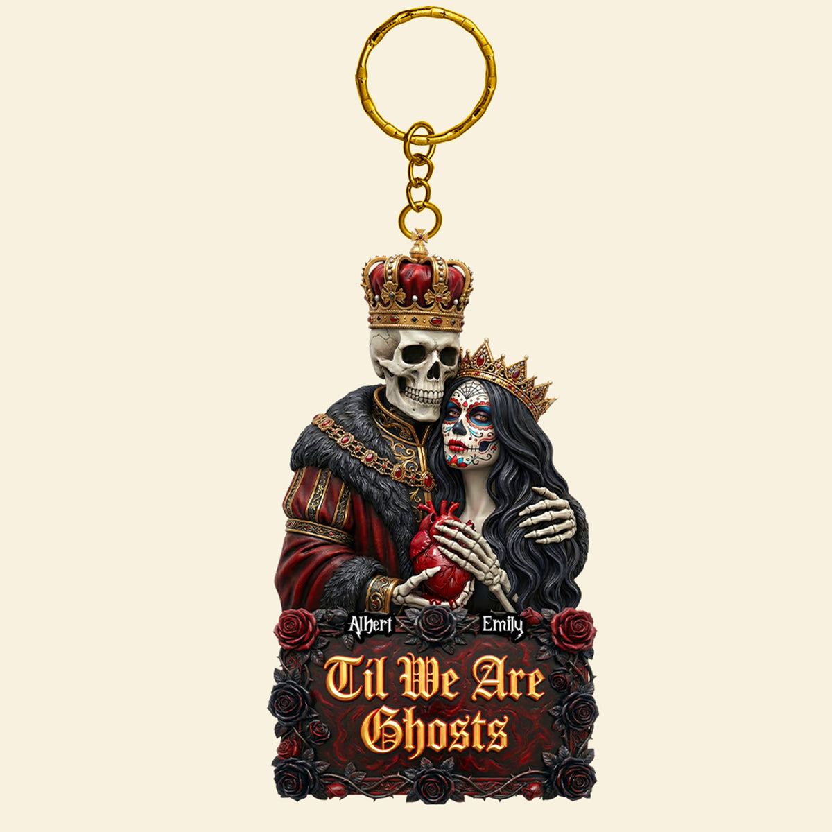 Skeleton Couple Keychain - Personalized Gifts For Couple 03huqn091225-Homacus