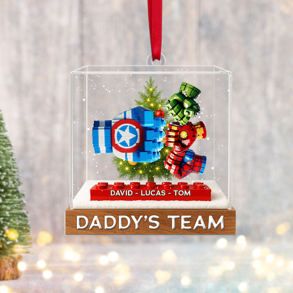Daddy's Dream Team Personalized Christmas Gifts For Dad Acrylic Ornament 03ohtn110825-Homacus