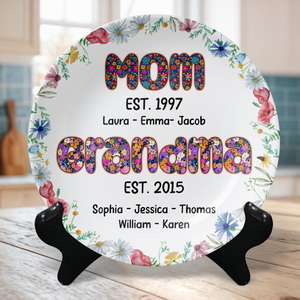 Personalized Gifts For Mom Ceramic Round Plate 02xqpu240325-Homacus