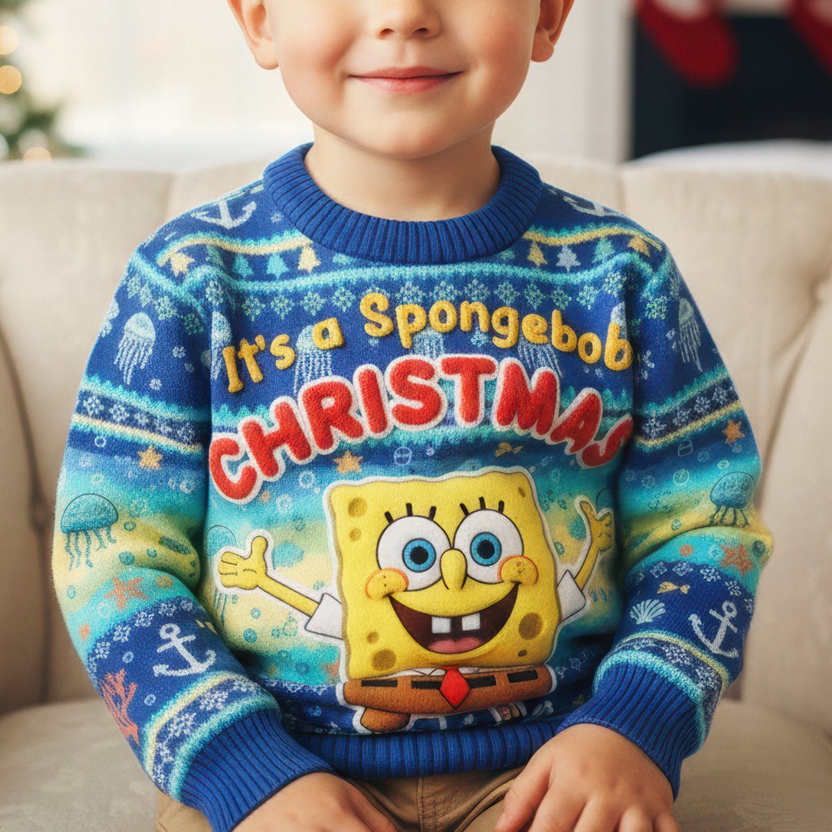 Happy Sea Creature Ugly Sweater - Personalized Gifts For Kids 02paqn281025-Homacus