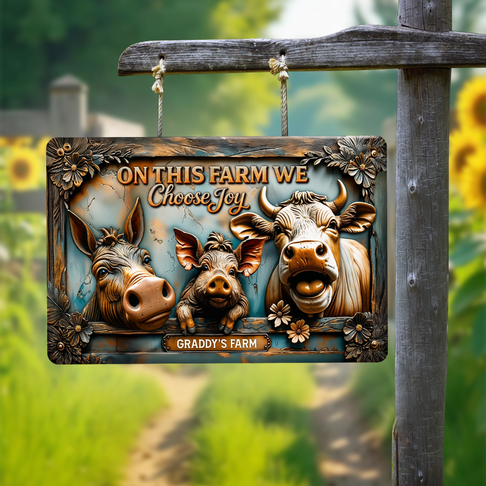 Fun Farm Animals Metal Sign - Personalized Gifts For Farmer 02qhpu200525-Homacus