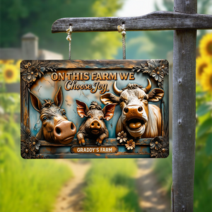 Fun Farm Animals Metal Sign - Personalized Gifts For Farmer 02qhpu200525-Homacus