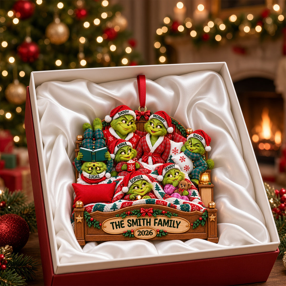 Furry Naughty Family Acrylic Ornament - Personalized Christmas Gifts For Family 01ohtn021026